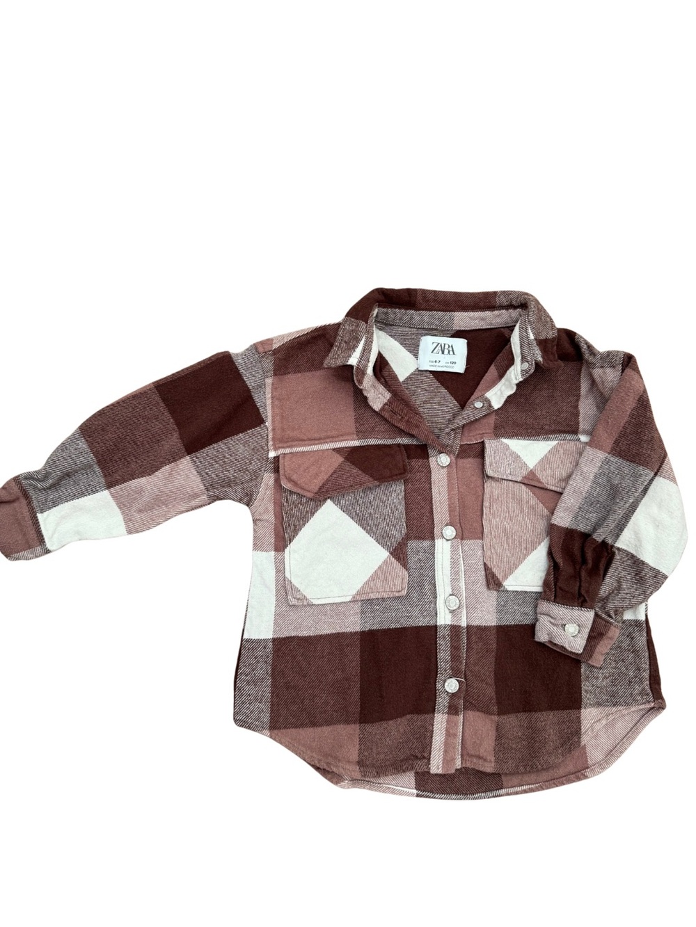 ZARA Kids Plaid Button-Up Jacket
